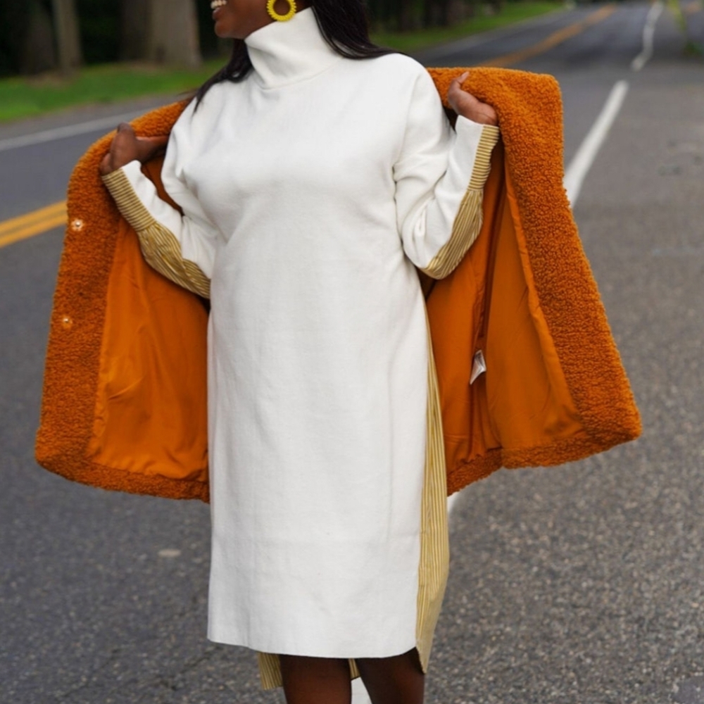 Simply Salted Mixed Media Belted Dress